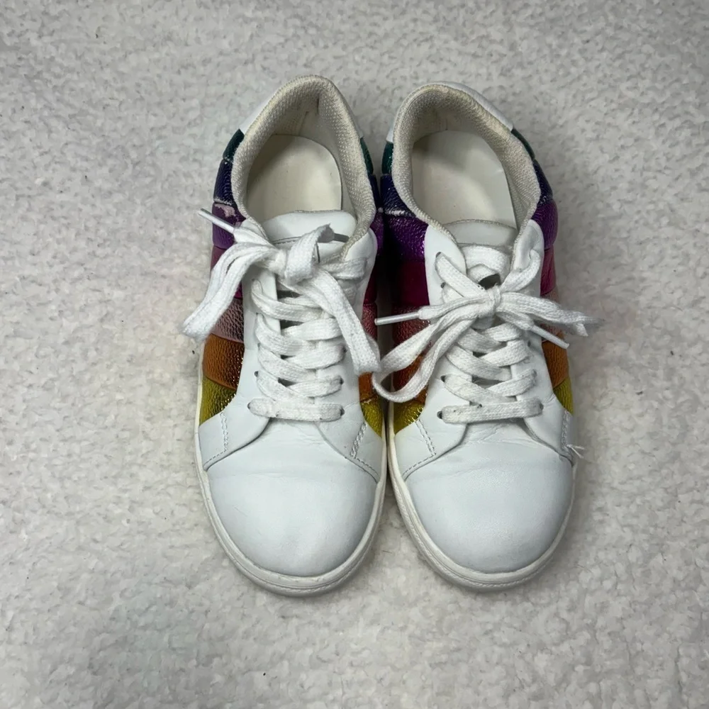 Kurt Geiger Kids Rainbow Lane Stripes Leather Sneakers